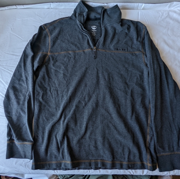 Timberland 1/4 zip Mock Turtleneck Sweatshirt Size Medium in Gray - Picture 7 of 8